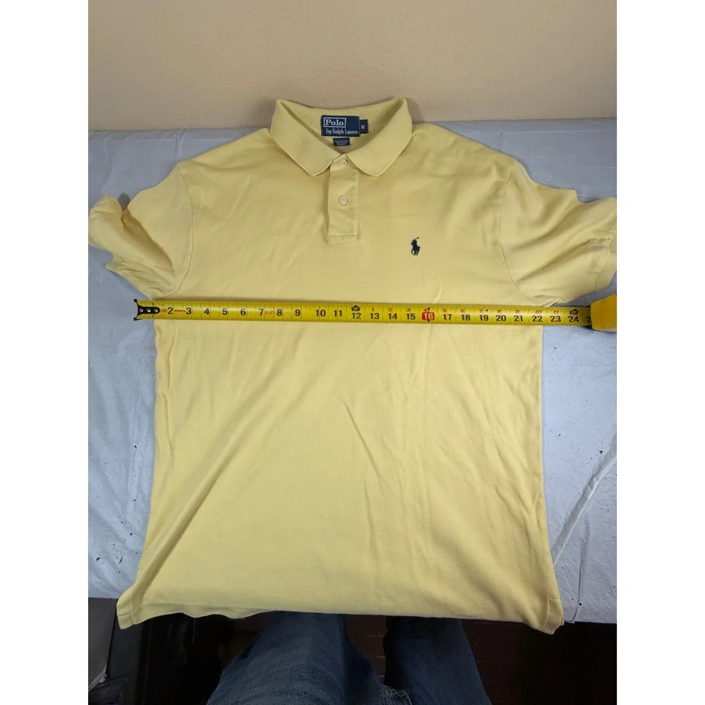 Polo Ralph Lauren Mens Yellow Short Sleeve Cotton Pique Polo Shirt Size M
